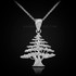 Sterling Silver Cedar Tree of Lebanon Charm Pendant Necklace