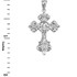 Sterling Silver Fleur-de-Lis Cross Pendant Necklace