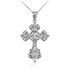 Sterling Silver Fleur-de-Lis Cross Pendant Necklace
