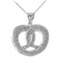 Sterling Silver Salted Pretzel Pendant Necklace