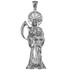 Sterling Silver Santa Muerte Diamond Cut Pendant