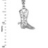 Sterling Silver Filigree Cowboy Boot Pendant Necklace