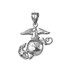 Sterling Silver US Marine Corps Womens Charm Necklace