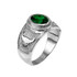 Sterling Silver Taurus Zodiac Sign May Birthstone Green CZ Ring
