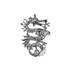 Sterling Silver Textured  Dragon DC Charm Necklace