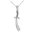 Polished Sterling Silver Scimitar Sword Pendant Necklace