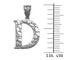 Sterling Silver Nugget Initial Letter "D" Pendant Necklace