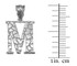 Sterling Silver Nugget Initial Letter "M" Pendant Necklace