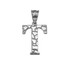 Sterling Silver Nugget Initial Letter "T" Pendant Necklace