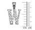 Sterling Silver Nugget Initial Letter "W" Pendant Necklace