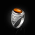 Sterling Silver Cash Money Dollar Sign Tiger Eye Statement Ring