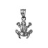 Sterling Silver Textured DC Frog Charm Necklace