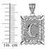 Sterling Silver Alphabet DC Letter Initial Filigree Pendant Necklace