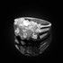 Sterling Silver Nugget Ring with CZ Stones