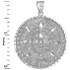 Silver Aztec Mayan Sun Calendar Pendant S/M/L