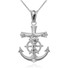 Sterling Silver Mariner Crucifix Cross Pendant Necklace
