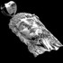 Iced-out Sterling Silver Jesus Face Men's Large CZ Pendant