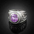 Silver Celtic February Birthstone Ring