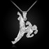 Sterling Silver Female Karate Sports Pendant Necklace