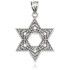 Sterling Silver Vintage Oxidized Star of David Ornament Pendant Necklace
