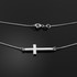 Sterling Silver Sideways Cross Cute Necklace