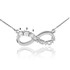Sterling Silver Infinity #1 MOM Triple Birthstone CZ Necklace