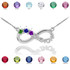 Sterling Silver Infinity #1 MOM Triple Birthstone CZ Necklace