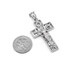 Sterling Silver Mens Lucky Crucifix CZ Pendant