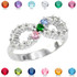 Sterling Silver Infinity Triple Birthstone CZ Ring