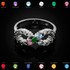 Sterling Silver Infinity Triple Birthstone CZ Ring