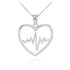 Sterling Silver Heartbeat Pulse Pendant Necklace