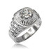 Sterling Silver Mens Watchband Design CZ Ring