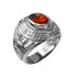Sterling Silver US Marines USMC Birthstone Ring