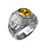 Sterling Silver US Marines USMC Birthstone Ring