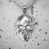 Polished Sterling Silver Mens Skull  Pendant