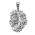 Sterling Silver Lion Face Sparkle Cut Pendant (S/L)