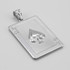 Sterling Silver Ace of Spades Poker Card Hip Hop Pendant