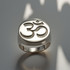 Sterling Silver Om Symbol Signet Men's Meditation Yoga Statement Ring