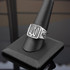 Solid Sterling Silver Square Allah Signet Ring Arabic Calligraphy Saudi Kingdom Band