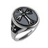 Sterling Silver Enamel Cross Pattée Oval Signet Ring – Medieval Gothic Unisex Jewelry