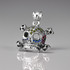 Sterling Silver 3D Skull and Crossbones Pendant Gothic Sugar Skull Necklace with Multicolor CZ Floral Accents Unisex