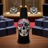 Bold Sterling Silver Sugar Skull Statement Ring with Multicolor CZ Red and Pirate Black Eye Patch Stones