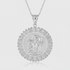 Silver Ancient Aztec Mayan Sun Deity Necklace S M L
