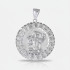 Sterling Silver Diamond Cut Ancient Aztec Mayan Sun Deity Pendant Necklace S M L