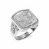 Sterling Silver Russian Imperial Double-headed Eagle Signet Mens Ring