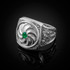 Sterling Silver Armenian Eternity Khachkar Cross CZ Birthstone Ring
