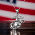 Sterling Silver US Marine Corps Womens Charm Necklace