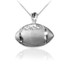 Sterling Silver American Football Satin DC Pendant Necklace