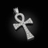 Iced Sterling Silver Egyptian Ankh Cross CZ Pendant