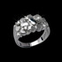 Sterling Silver Nugget Ring with CZ Stones